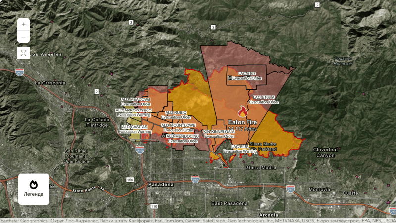 Mappa degli incendi in California e le sue conseguenze