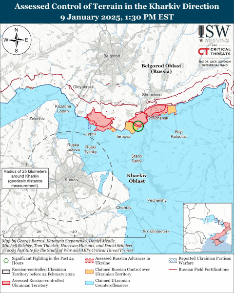 Mappa delle operazioni militari del 10 gennaio 2025 - situazione al fronte