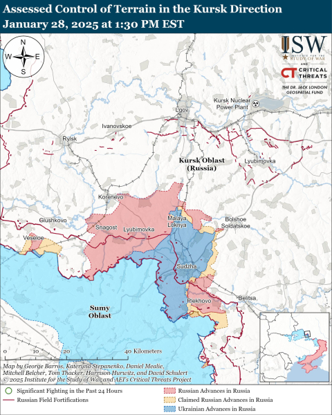 Mappa delle operazioni militari del 29 gennaio 2025 – situazione al fronte