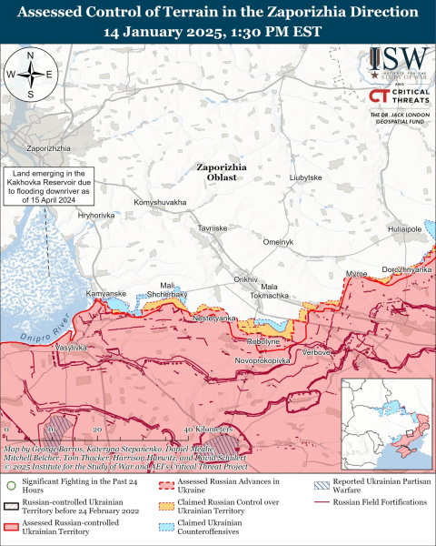 Mappa delle operazioni militari del 15 gennaio 2025 – situazione al fronte