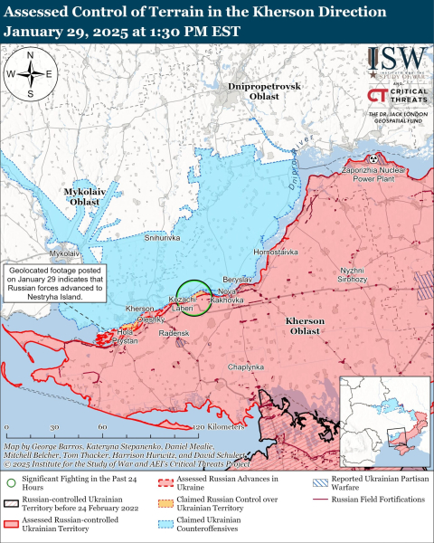 Mappa delle operazioni militari per il 30 gennaio 2025 – /></p>
<p>Foto: ISW</p>
<p><img decoding=
