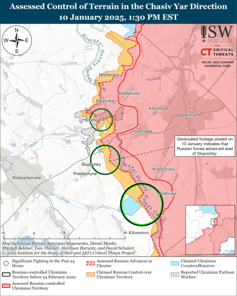 Mappa delle operazioni militari dell'11 gennaio 2025 – situazione al fronte