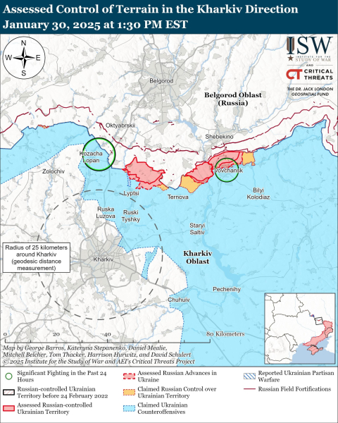 Mappa delle operazioni militari al 31 gennaio 2025 – situazione al fronte