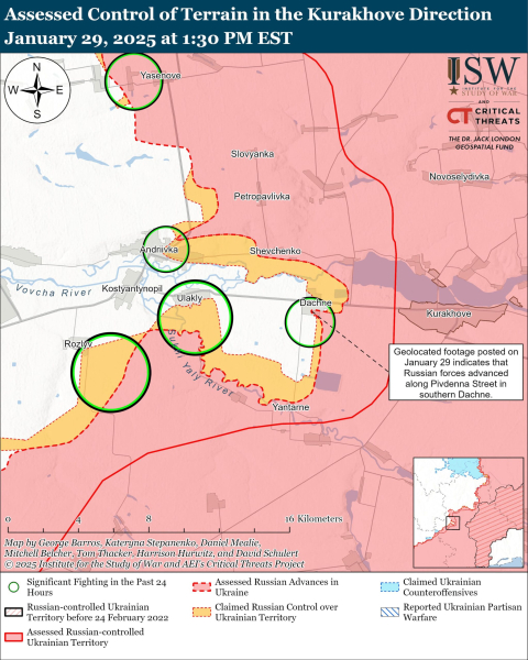 Mappa delle operazioni militari del 30 gennaio 2025 – situazione al fronte