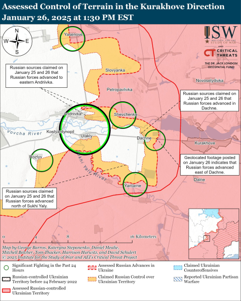 Mappa delle operazioni militari del 27 gennaio 2025 – situazione al fronte