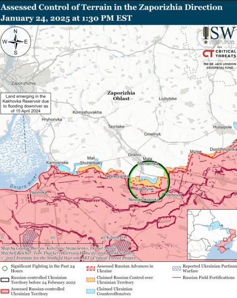 Mappa delle operazioni militari del 25 gennaio 2025 – la situazione sul fronte