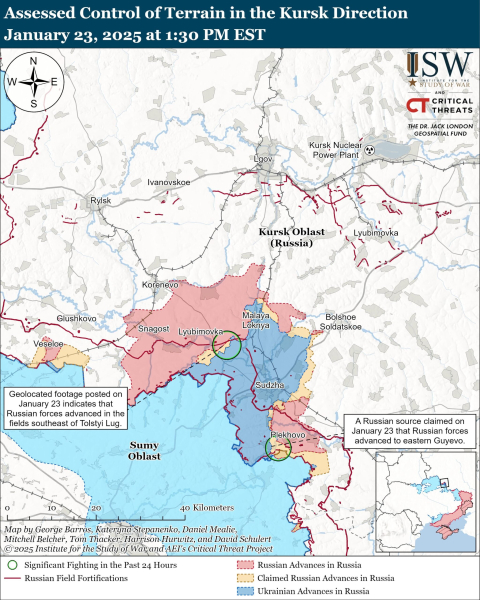 Mappa delle operazioni militari del 24 gennaio 2025 – situazione al fronte