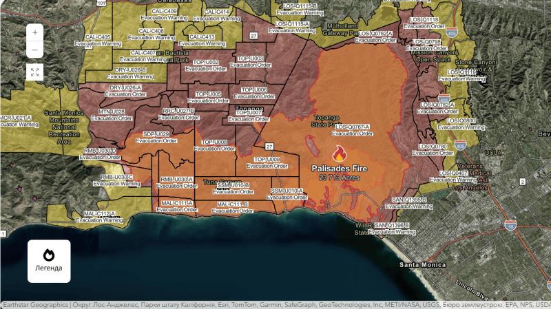 Mappa degli incendi in California e le sue conseguenze