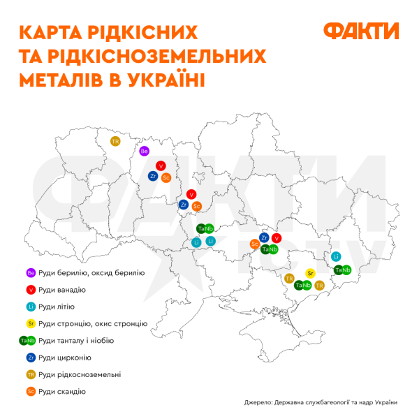 rari metalli in ucraina: mappa dei depositi e depositi