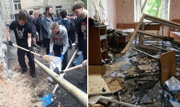 Come risultato di un attacco notturno a Kiev in knu loro. Shevchenko quattro traumi e ostelli danneggiati
