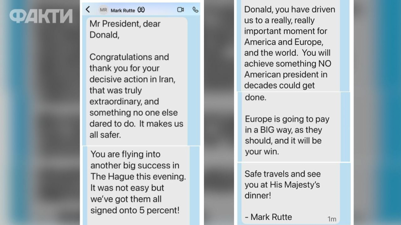 Trump ha pubblicato uno screenshot di un messaggio del Segretario generale della NATO, Rutte ha risposto Foto 1