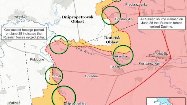 Mappa delle azioni di battaglia per il 29 chervenya 2025