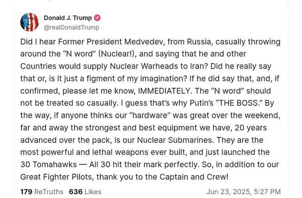 Трамп поставил Медведева на место после слов о ядерном оружии